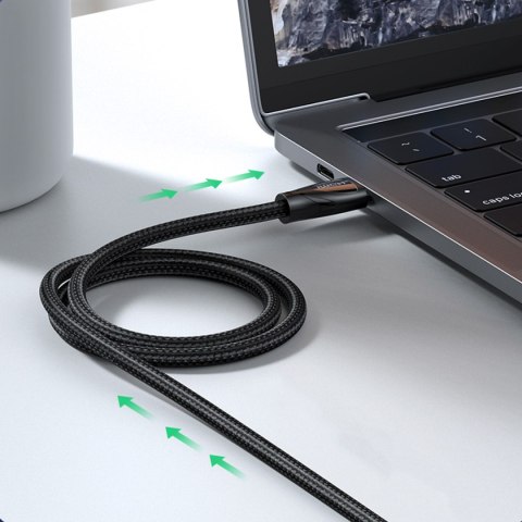 Kabel przewód HDMI 2.1 8K 60Hz 1.5m w oplocie bawełnianym czarny