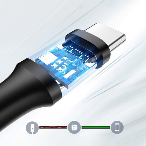 Kabel przewód USB 3.0 - USB-C 3A 1m czarny