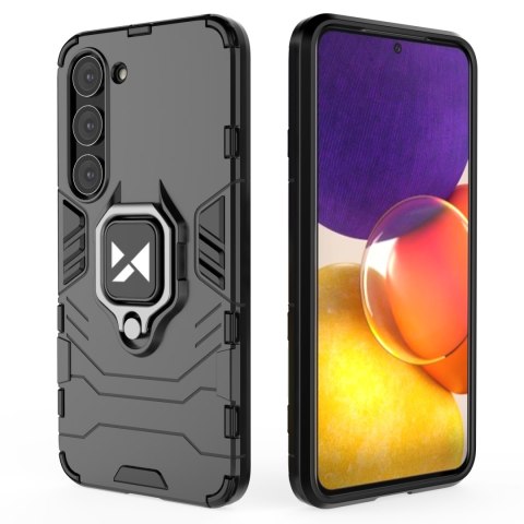 Etui pancerny pokrowiec do Samsung Galaxy S23 uchwyt magnetyczny Ring Armor czarny