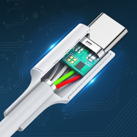 Kabel przewód USB-C - USB-C PD QC AFC 2m - biały