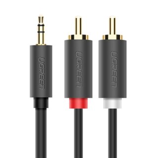Kabel przewód audio 3.5mm minijack (męski) - 2RCA (męski) 5m - szary