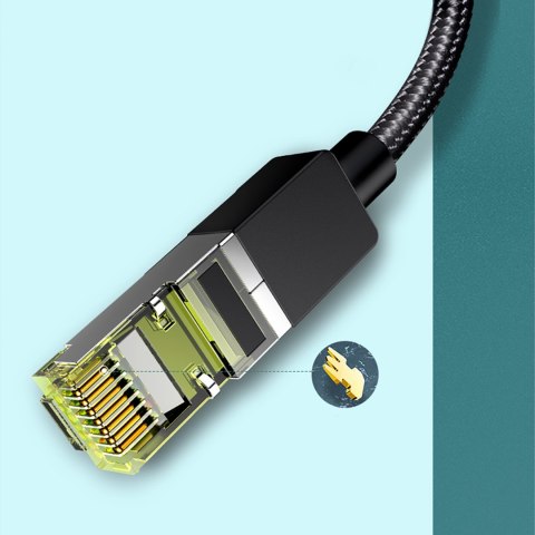 Kabel przewód patchcord Ethernet RJ45 Cat 7 10 Gbps 3m - czarny