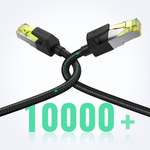Kabel przewód patchcord Ethernet RJ45 Cat 7 10 Gbps 3m - czarny