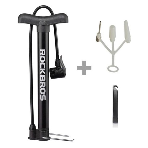 Pompka rowerowa podłogowa 120psi / 8bar końcówki do piłek materacy - czarna