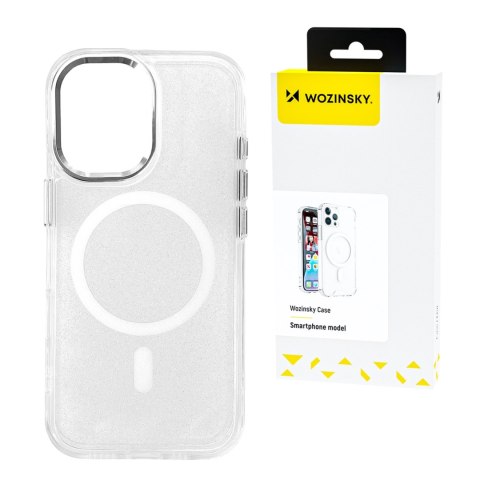 Etui ochronne na Samsung Galaxy S24 FE Glitter Case Mag Safe - przezroczyste z brokatem