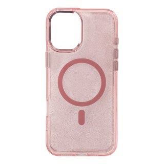 Etui ochronne na Samsung Galaxy S24 FE Glitter Case Mag Safe - różowe z brokatem