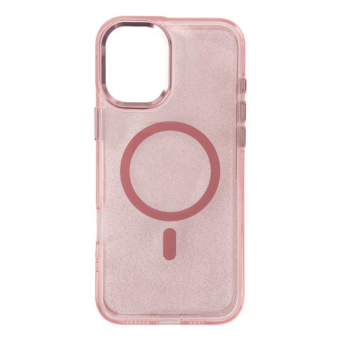 Etui ochronne na Samsung Galaxy S24 FE Glitter Case Mag Safe - różowe z brokatem