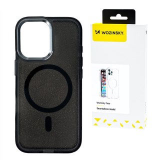 Etui ochronne na Samsung Galaxy S25 Glitter Case z Mag Safe - czarne z brokatem