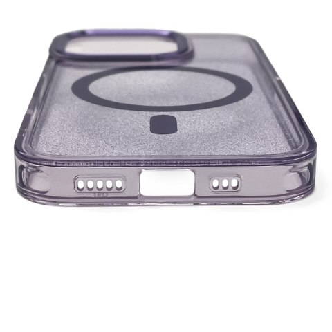 Etui ochronne na Samsung Galaxy S25 Glitter Case z Mag Safe - fioletowe z brokatem