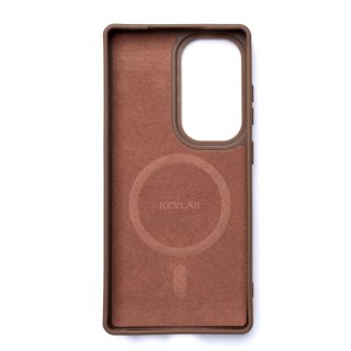 Etui plecki na Samsung Galaxy S25 Carbon Fibre Case z MagSafe - brązowe