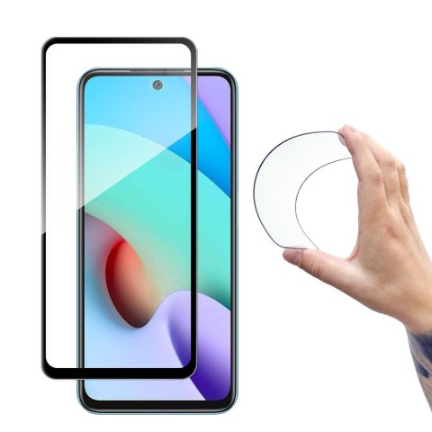 Folia szklana szkło hartowane na Xiaomi Redmi 10 z ramką Full Cover Flexi Nano - czarny