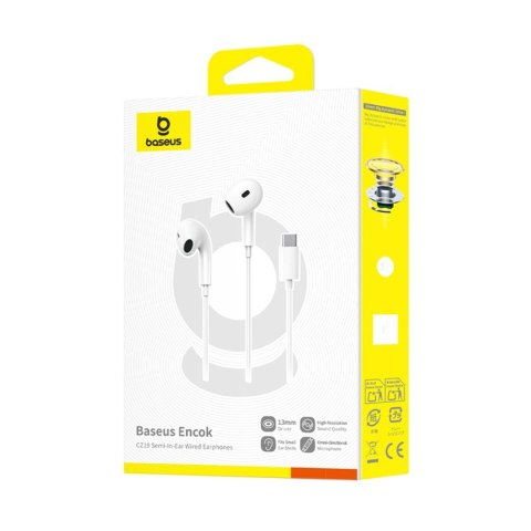 Słuchawki przewodowe douszne USB-C - białe