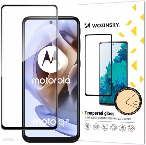 Szkło hartowane Moto G51 na cały ekran z ramką czarny Full Glue