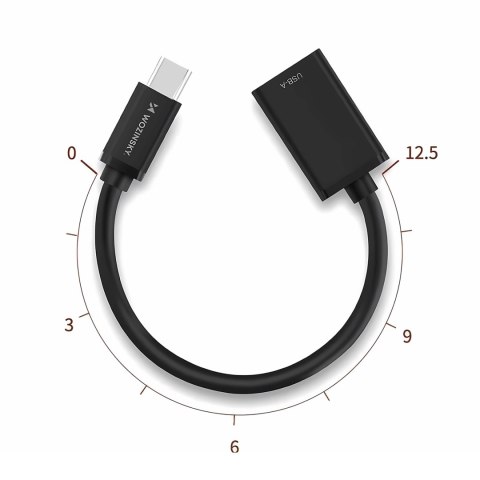 Adapter przejściówka USB-C (męski) - USB-A (żeński) OTG - czarny