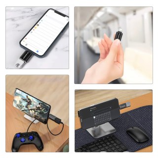 Adapter przejściówka iPhone Lightning - USB-A OTG - czarny