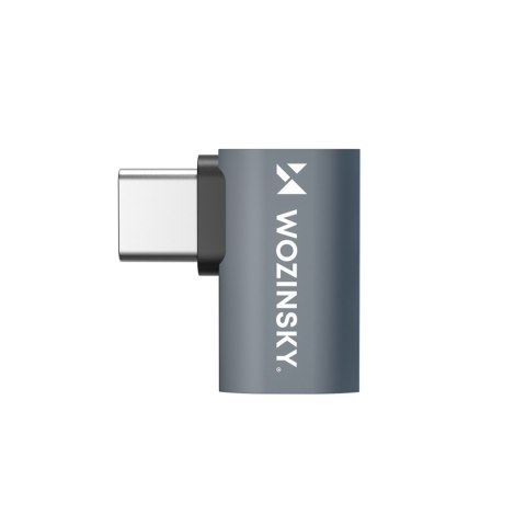 Adapter przejściówka kątowa boczna USB-C 40Gb/s 240W 8K OTG - szara