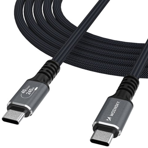 Kabel przewód Thunderbolt 4 USB-C 240W 4K 1m - czarny