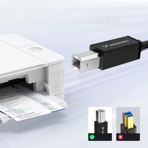 Kabel przewód do drukarki skanera USB-B - USB-A 480Mb/s 2m - czarny