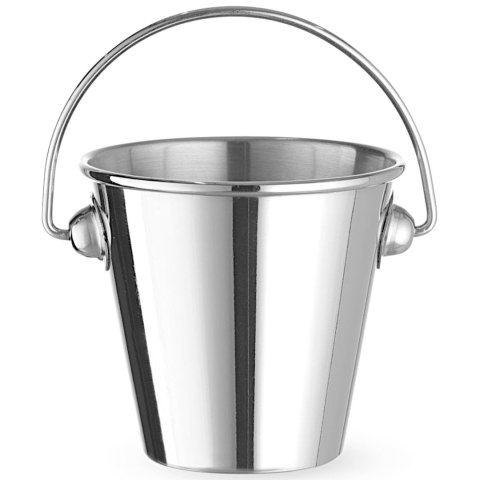 Mini wiaderko z uchwytem do serwowania przekąsek stalowe śr. 75x66 mm