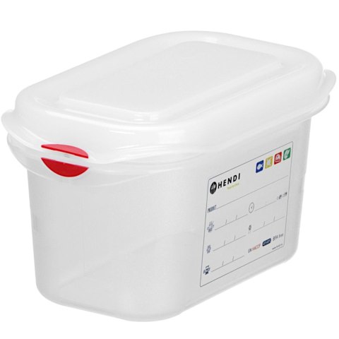 Pojemnik spożywczy GN 1/9 z etykietą pokrywką 1.5 l 176x108x150 mm