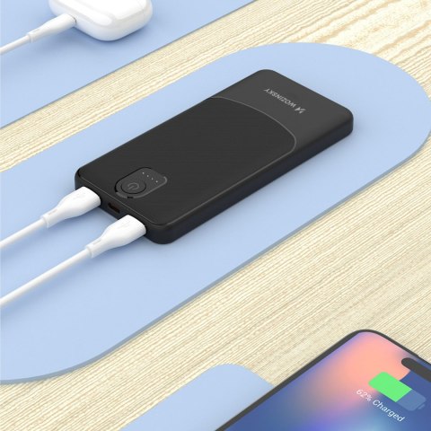 Powerbank Wpower WPBBK-2 10000mAh USB-A USB-C - czarny
