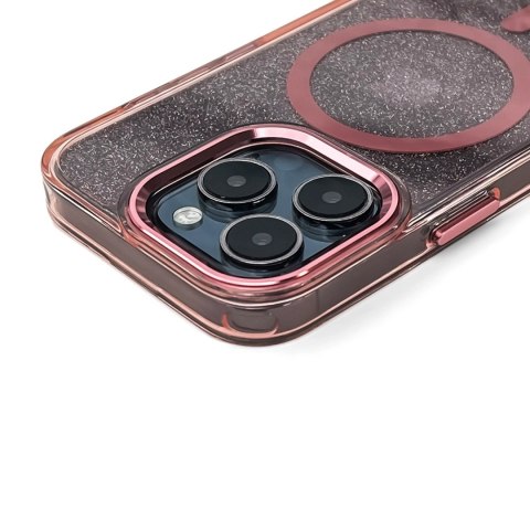 Etui brokatowe na iPhone 17 Pro Max MagSafe Glitter Case - różowe