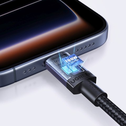 Kabel przewód USB-C PD 100W 5A 3m - czarny