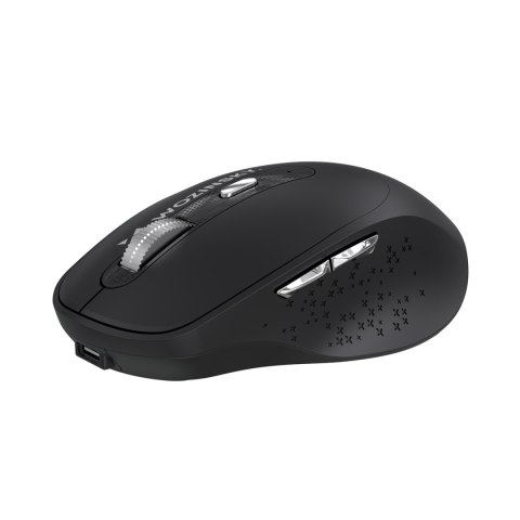 Myszka bezprzewodowa ergonomiczna 6 przycisków Bluetooth 1600 DPI - czarna