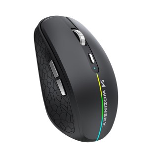 Myszka bezprzewodowa podświetlana 6 przycisków Bluetooth 1600 DPI RGB - czarna