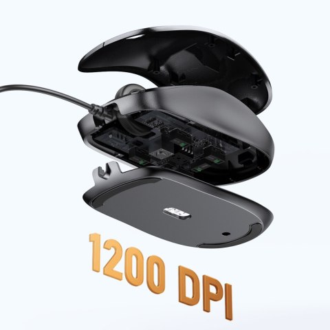 Myszka przewodowa optyczna 1200 DPI - czarna