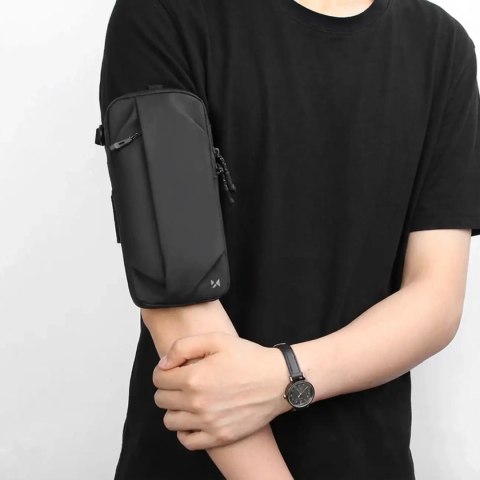 Saszetka armband opaska na ramię na telefon do biegania - czarna