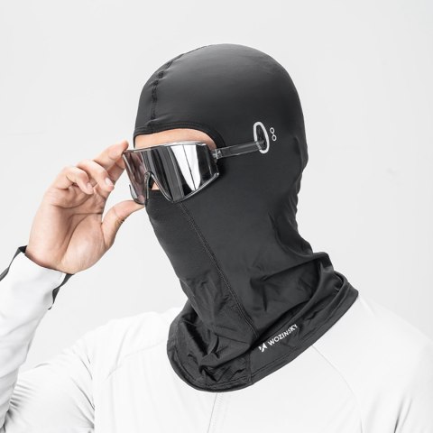Kominiarka balaklava na twarz motocykl rower z otworami na okulary - czarna
