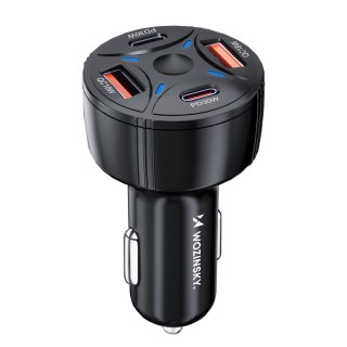 Ładowarka samochodowa 2xUSB-C 2xUSB-A 60W - czarna