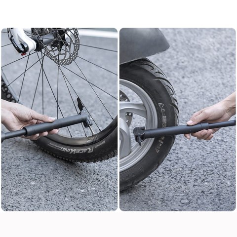 Pompka rowerowa ręczna kompaktowa 80 PSI 5.5 bar - czarna