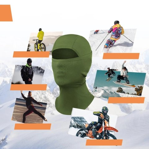Kominiarka narciarska balaklava na rower motocykl rozmiar M - zielona