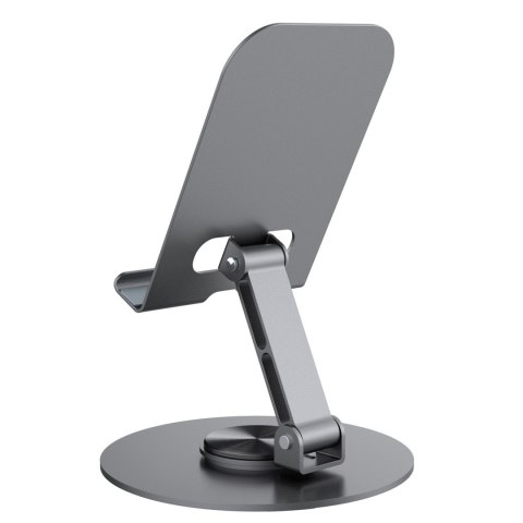 Podstawka stojak obrotowy metalowy pod telefon tablet - szary