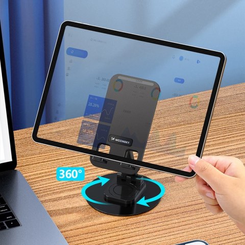 Podstawka stojak stabilny pod telefon tablet - czarny