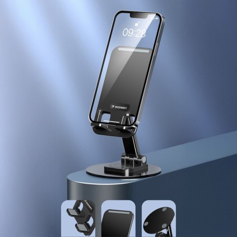 Podstawka stojak stabilny pod telefon tablet - czarny