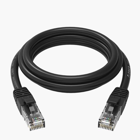 Kabel sieciowy Ethernet CAT6 1000Mbps RJ45 internetowy LAN okrągły 10 m - czarny