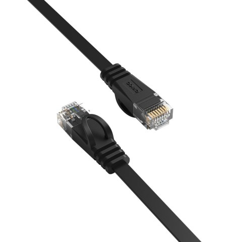 Kabel sieciowy Ethernet CAT6 1000Mbps RJ45 internetowy LAN płaski 2 m - czarny