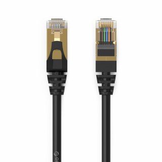 Kabel sieciowy internetowy okrągły LAN CAT7 10Gbps RJ45 3m - czarny