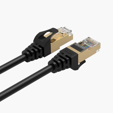 Kabel sieciowy internetowy okrągły LAN CAT7 10Gbps RJ45 3m - czarny