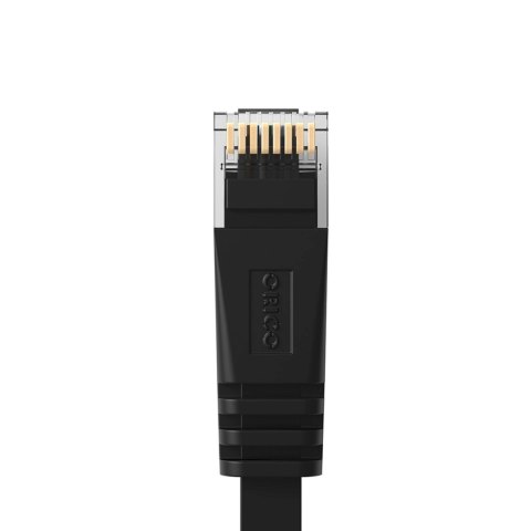 Kabel sieciowy internetowy płaski Ethernet CAT7 10Gbps RJ45 LAN 1m - czarny