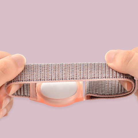 Pasek na rękę dla dzieci na lokalizator Apple AirTag Nylon - różowy