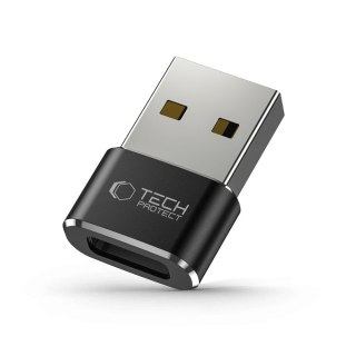 Adapter przejsciówka USB-A (męski) - USB-C (żeński) - czarny