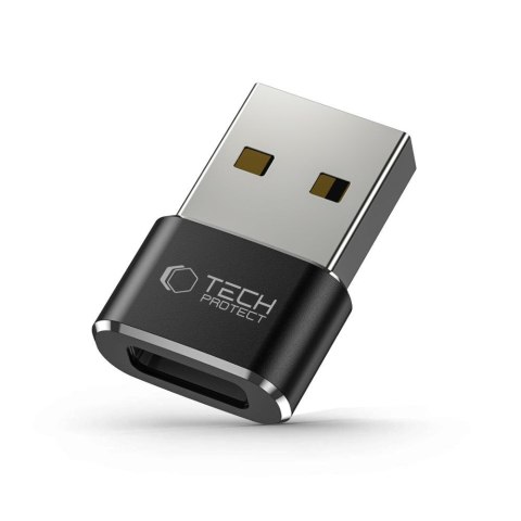 Adapter przejsciówka USB-A (męski) - USB-C (żeński) - czarny