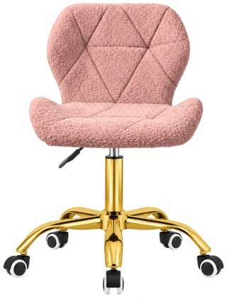 Krzesło obrotowe VASTO OFFICE BARANEK BOUCLE PINK GOLD