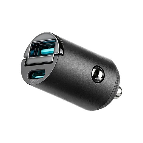 Ładowarka samochodowa USB-A USB-C 65W - czarna