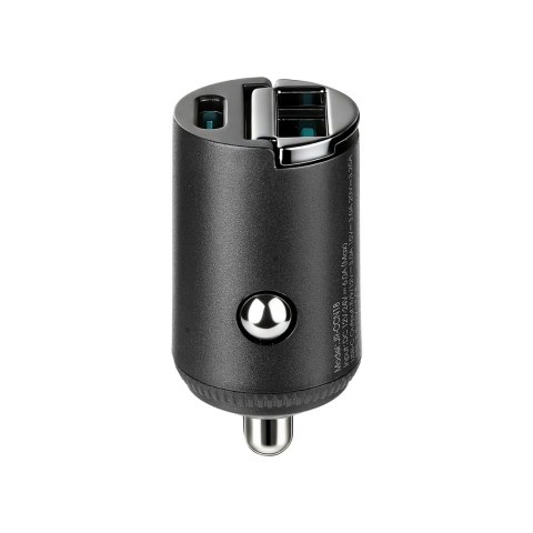 Ładowarka samochodowa USB-A USB-C 65W - czarna