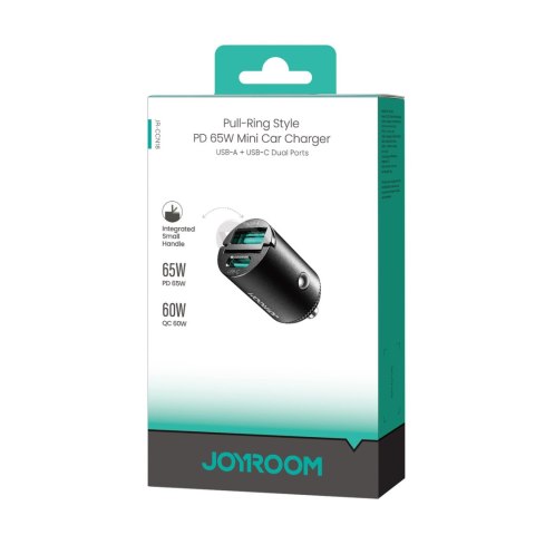 Ładowarka samochodowa USB-A USB-C 65W - czarna